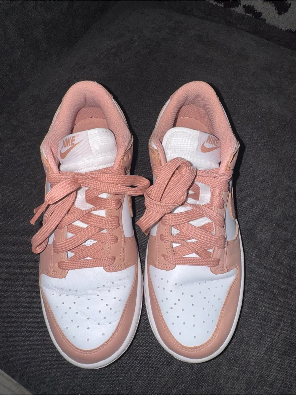Nike Women’s Peach and White Low-Top Sneakers